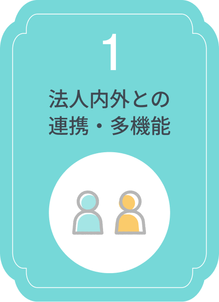 ①法人内外との連携・多機能